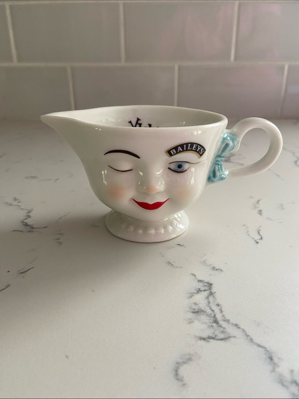 1996 Baileys Yum Winking Face Creamer Ceramic Pitcher